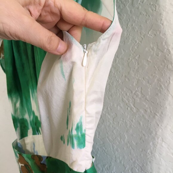 Zara NWT Size Small Green Short Abstract Tie Dye Dress - Picture 6 of 16